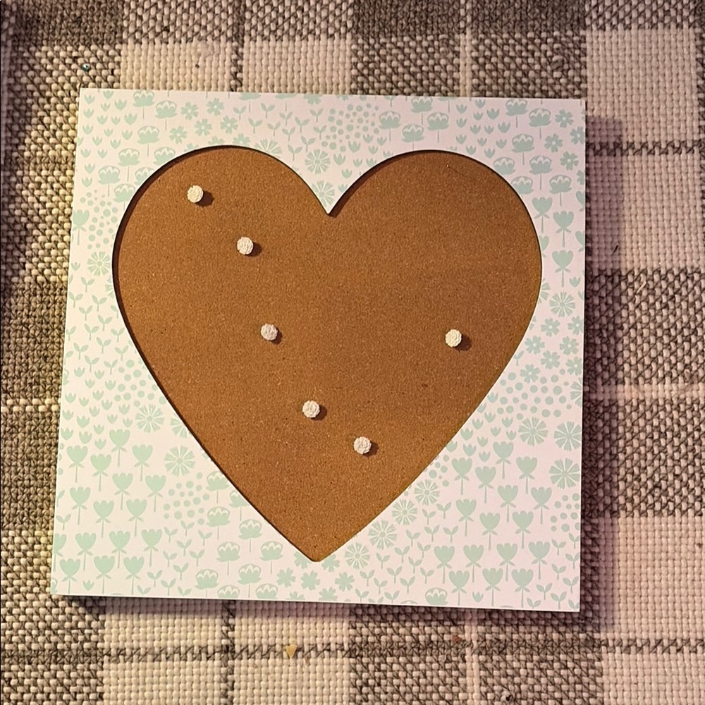 Heart-Shaped Cork Board with Floral Frame